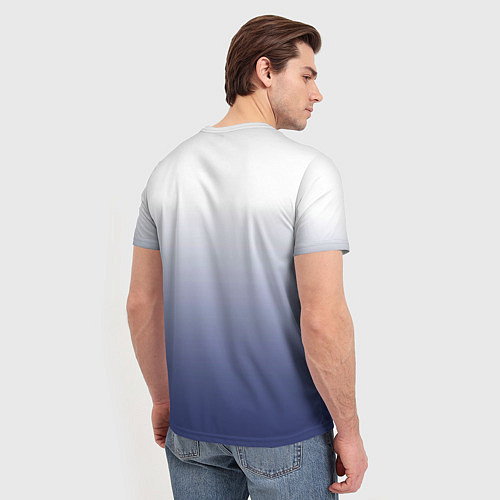 Мужская футболка Туманный градиент бело-синий / 3D-принт – фото 4
