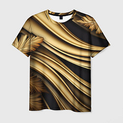 Мужская футболка Золотая объемная абстракция