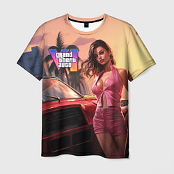 Мужская футболка GTA 6 girl vice city