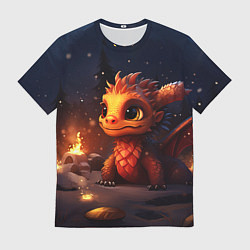 Мужская футболка Сияющий ледяной дракон