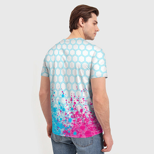 Мужская футболка GTA6 neon gradient style посередине / 3D-принт – фото 4