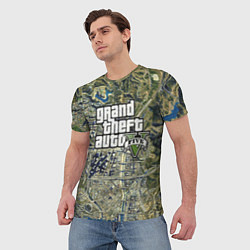 Футболка мужская GTA 5 карта, цвет: 3D-принт — фото 2