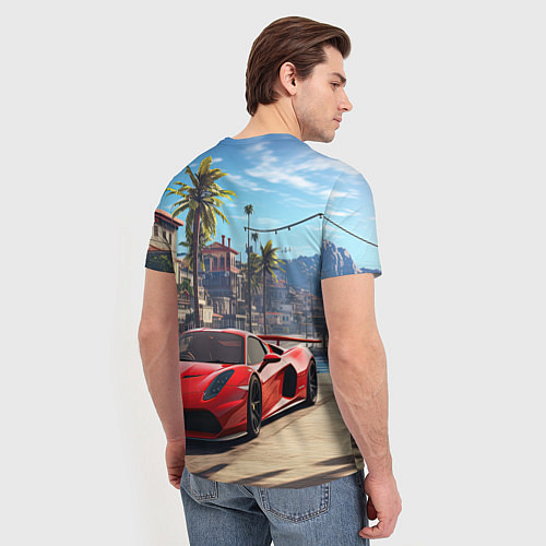 Мужская футболка GTA 6 red auto / 3D-принт – фото 4