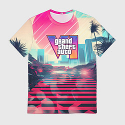 Мужская футболка GTA 6 retro abstract