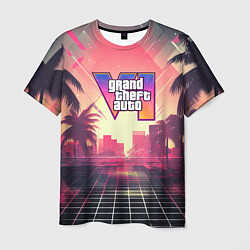 Мужская футболка GTA 6 retro abstract logo