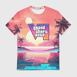 Мужская футболка GTA 6 retro abstract