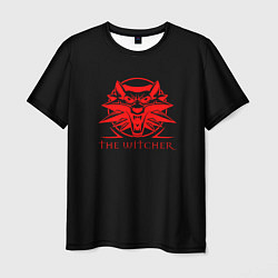 Мужская футболка Ведьмак красное лого