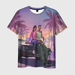 Мужская футболка GTA 6 Люсия и Джейсен