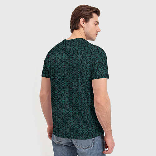 Мужская футболка Ажурный тёмно-зелёный / 3D-принт – фото 4