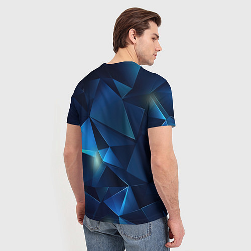 Мужская футболка Синяя геометрическая абстракция / 3D-принт – фото 4