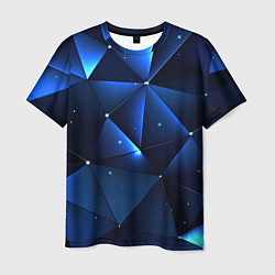 Мужская футболка Синяя геометрическая абстракция