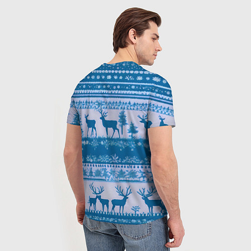 Мужская футболка Синие олени / 3D-принт – фото 4