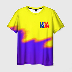 Мужская футболка НБА баскетбол краски неоновые желтые