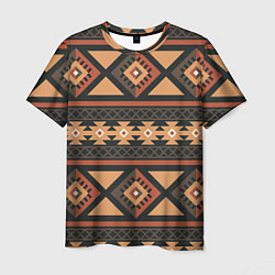 Мужская футболка Этническая геометрия с ромбами - паттерн