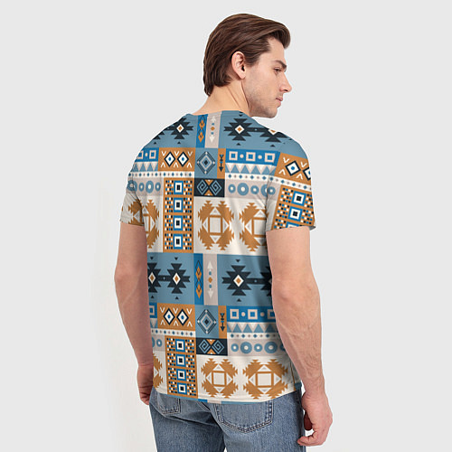 Мужская футболка Этнический мозаичный геометрический паттерн / 3D-принт – фото 4