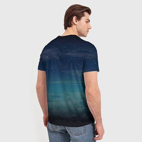 Мужская футболка Дракон на скале на фоне луны / 3D-принт – фото 4