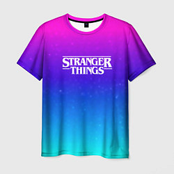 Мужская футболка Stranger Things gradient colors