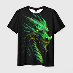 Футболка мужская Зеленый дракон иллюстрация, цвет: 3D-принт