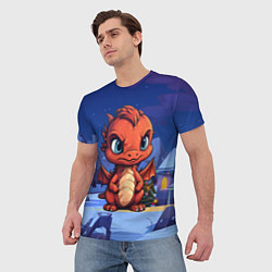 Футболка мужская Забавный красный дракон 2024, цвет: 3D-принт — фото 2