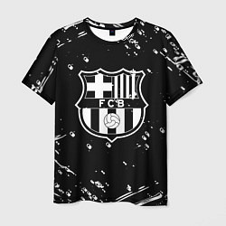 Мужская футболка Barcelona белые краски спорт