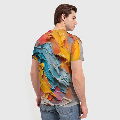 Мужская футболка Абстрактная живопись акрилом / 3D-принт – фото 4