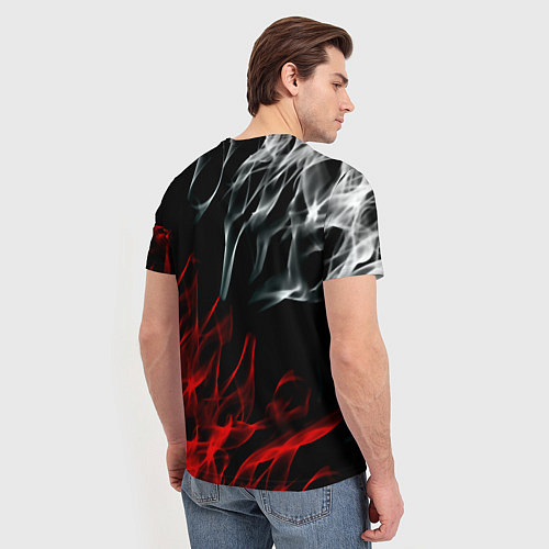 Мужская футболка Ведьмак лого битва огней / 3D-принт – фото 4