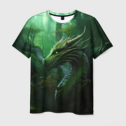 Мужская футболка Зеленый лесной дракон 2024