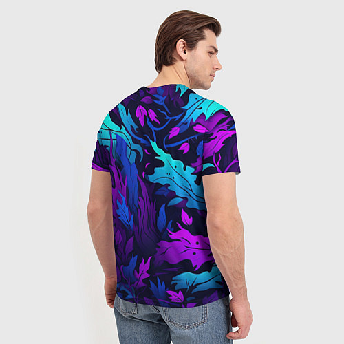 Мужская футболка Абстрактный камуфляж в кислотных абстрактных пятна / 3D-принт – фото 4