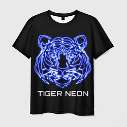 Мужская футболка Tiger neon art
