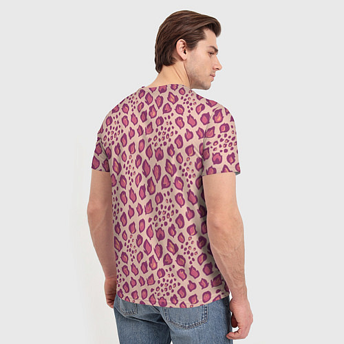 Мужская футболка Цветущий леопард тюльпановое поле / 3D-принт – фото 4