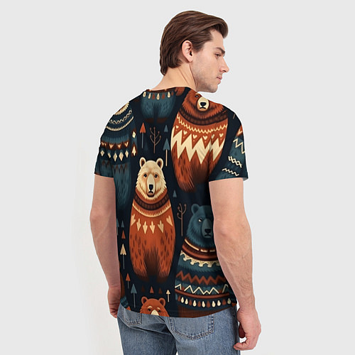 Мужская футболка Медведи индейцы / 3D-принт – фото 4