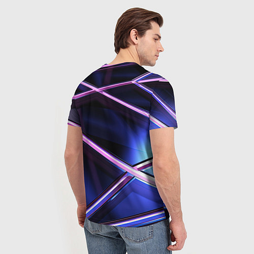 Мужская футболка Фиолетовая геометрическая абстракция / 3D-принт – фото 4