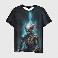 Мужская футболка Демонический скелет с рогами