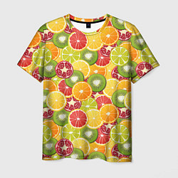 Мужская футболка Фон с экзотическими фруктами