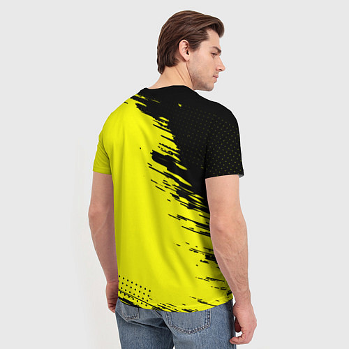 Мужская футболка Cyberpunk 2077 краски на чёрном / 3D-принт – фото 4
