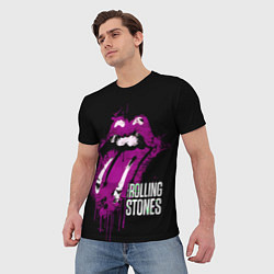 Футболка мужская The Rolling Stones - lips, цвет: 3D-принт — фото 2