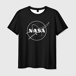 Мужская футболка NASA белое лого