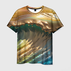 Мужская футболка Перламутровые блестящие волны радужных цветов