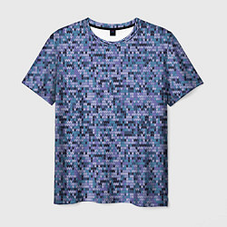 Мужская футболка Синий узор вязанного трикотажного полотна