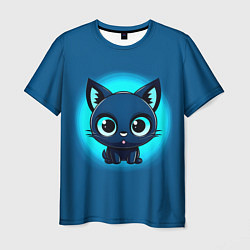 Мужская футболка Котёнок на синем