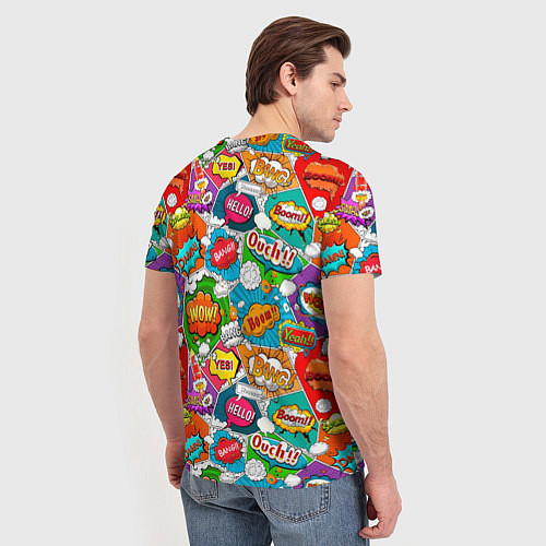 Мужская футболка Bang Boom Ouch pop art pattern / 3D-принт – фото 4