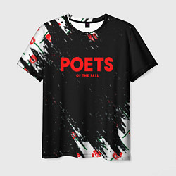 Футболка мужская Poets of the fall розы лого краски, цвет: 3D-принт