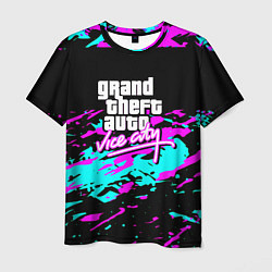 Мужская футболка GTA vice city неоновые краски