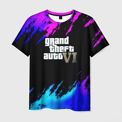 Мужская футболка GTA 6 неоновые краски вайсити
