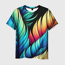 Мужская футболка Color feathers - neon