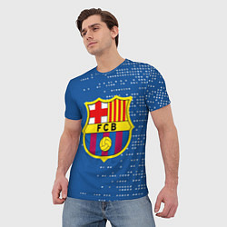 Футболка мужская Футбольный клуб Барселона - логотип крупный, цвет: 3D-принт — фото 2