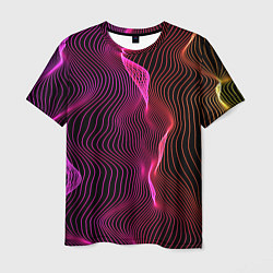 Мужская футболка Переплетающие цветные линии