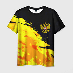 Мужская футболка Имперский герб россии краски