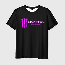 Мужская футболка Monster energy фиолетовый логотип