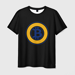 Мужская футболка Биткоин лого криптовалюта